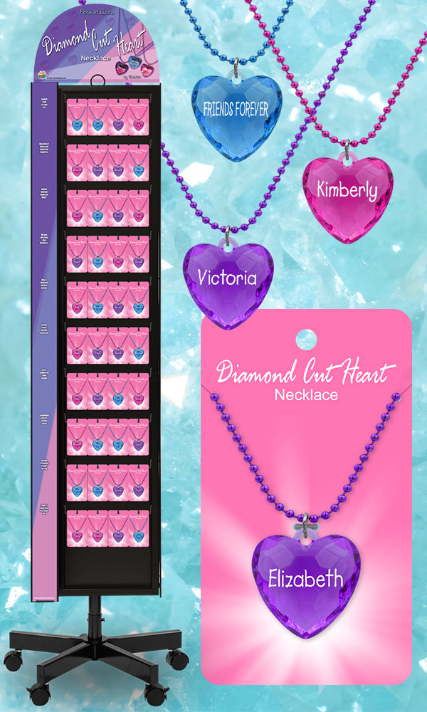 Personalized Diamond Cut Heart Necklace